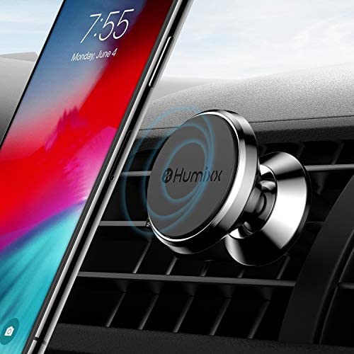 Magnetic Phone Mount for Car, Humixx Upgrated Gravity Hands-Free Super Magnetic Car Air Vent Phone Holder Compatible with iPhone SE 11 Pro Max XR Xs Max X 7 8 Plus/Samsung/Huawei/for Any Phone, Black