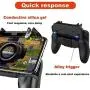 BOKA 2-in-1 Upgraded Version [W10 PUBG] Remote Controller Gamepad for All Android & iOS Mobile Phones Size Upto 6.5" inch - [Colour Black]