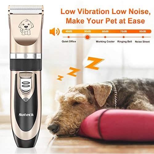 Dog Clippers Low Noise Pet Hair Clippers Professional Rechargeable Cordless Electric Pet Shaver Pet Trimmer Pet Grooming Tools with Comb Guides Scissors Nail Kits for Dogs Cats