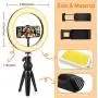 Selfie Ring Light with Tripod Stand and Phone Holder, 9"Dimmable Desktop LED Circle Light Ringlight for Live Stream, Makeup, YouTube, Video Shooting with Remote Control, 3 Light Modes & 10 Brightness Selfie Ring Light with Tripod Stand and Phone Holder, 9"Dimmable Desktop LED Circle Light Ringlight for Live Stream, Makeup, YouTube, Video Shooting with Remote Control, 3 Light Modes & 10 Brightness