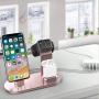 OLEBR Charging Stand Compatible with iWatch 5 and 4 Watch Charging Stand for AirPods, iWatch Series 5/4/3/2/1,iPhone 11/11 Pro/11 Pro Max/Xs/X Max/XR/X/8/8Plus/7/7 Plus /6S /6S Plus/iPad-Rose Gold