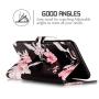 JanCalm for iPhone 6S Wallet Case,iPhone 6S Case,6S Case,iPhone 6 Case,Pattern Premium PU Leather (Card/Cash Slots) Stand Flip Cover for iPhone 6/6S (4.7 inch) + Crystal Pen (Black/Flower)