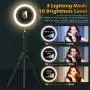 12" LED Selfie Ring Light with Tripod Stand & Cell Phone Holder for Live Streaming/YouTube Video/Vlogs, Dimmable Makeup Ring Light for Photography, Shooting with 10 Brightness Level & 3 Light Modes 12" LED Selfie Ring Light with Tripod Stand & Cell Phone Holder for Live Streaming/YouTube Video/Vlogs, Dimmable Makeup Ring Light for Photography, Shooting with 10 Brightness Level & 3 Light Modes