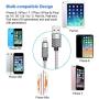 Cell Phone Charger, Takya Charging Cord 16FT/5M Nylon Braided High Speed Connector USB Cable Charger Cord Compatible with Phone XS/XR/X / 8/8 Plus / 7/7 Plus / 6/6 Plus and More(Silver)