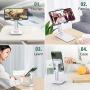 Esonstyle Cell Phone Stand Tablet Stand Foldable Portable Desktop Stand Adjustable Height and Angle Phone Holder for Desk Sturdy Aluminum Metal Stand Compatible with iPhone 11 Pro XS Max XR X Samsung
