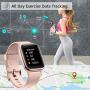 Lintelek Smart Watch, Full Touch Screen Smartwatch, 1.3 Inch Fitness Tracker with HR Monitor, Sleep Tracker, Stopwatch, IP68 Waterproof Fitness Watch Compatible with iOS, Android for Men, Women