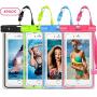 GLBSUNION Waterproof Phone Case, 4 Pack Universal Waterproof Pouch Dry Bag with Neck Strap Luminous Ornament for Water Games for iPhone 11 Pro XS XR MAX 8 7 Plus Galaxy S10 S9 Edge Note Google Pixel