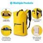 Gonex Waterproof Backpack for Men, Floating Dry Bag, 35L Waterproof Travel Roll Top Fishing Backpack Keeps Gear Dry for Kayaking Boating Rafting Fishing Swimming Beach with Phone Case