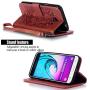 Galaxy J3 (2016) Case, Galaxy Amp Prime Case, Galaxy Express Prime Case, Galaxy Sol Case, JanCalm [Wrist Strap] Premium PU Leather [Multi Card/Cash Slots] Stand Flip Cover with Pen (Brown)
