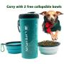 LIFE4FUN Dog Water Bottle for Walking and Food Container 2 in 1 with Dog Water Bowl Collapsible, Travel Dog Water Dispenser for Pets, (XL Size, Blue)