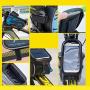 Bicycle Front Beam Bag, Upper Tube Saddle Bag Bicycle Riding Equipment Touch Screen Mobile Phone Bag Outdoor Black -LXZXZ