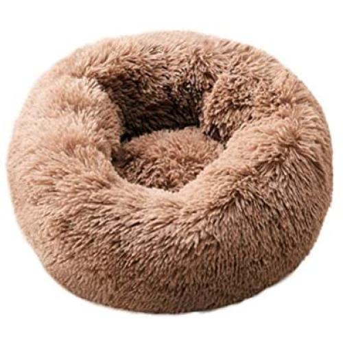 BODISEINT Modern Soft Plush Round Pet Bed for Cats or Small Dogs, Mini Medium Sized Dog Cat Bed Self Warming Autumn Winter Indoor Snooze Sleeping Cozy Kitty Teddy Kennel