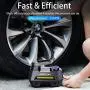 JOYROOM Portable Air Compressor Tire Inflator CZK-3631, Car Tire Pump with Digital Pressure Gauge (150 PSI 12V DC), Bright Emergency Flashlight - for Auto, Trucks, Bicycles, Balls