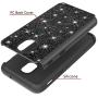 Galaxy J3 Achieve Case,Galaxy J3 2018/J3 Star/Express Prime3/Amp Prime3 Glitter Case,Luxury Glitter Sparkle Bling Case,Hybrid PC Silicone Faux Leather Cover,Dual Layer Armor Phone Case Black