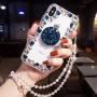 Case for iPhone Xs Cute,Aulzaju iPhone X 5.8 Inch Clear Crystal Rhinestone Case with Ring Stand iPhone Xs Luxury Bling Diamond Fashion TPU Cover with Lanyard for Girl Women-Gray