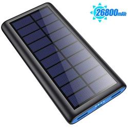 Solar Portable Charger 26800mAh, 【2020 Phone Charger】 Power Bank External Backup Battery Pack with 2 Outputs Huge Capacity Backup Battery Compatible Smartphone,Tablet and More