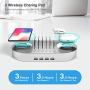 Charging Station for Multiple Devices, DGStore 2 QI Wireless Charging Pad 4 Port USB Charger Station Dock, Compatible with iPhone iPad Android Smart Phone Tablet Multi Device(Silver)