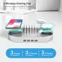 Charging Station for Multiple Devices, DGStore 2 QI Wireless Charging Pad 4 Port USB Charger Station Dock, Compatible with iPhone iPad Android Smart Phone Tablet Multi Device(Silver)