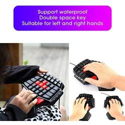 V BESTLIFE Single Hand Keyboard Mini Gaming Keyboard One-Handed Keyboard,Mechanical Game Backlit One Hand Keyboard, Mobile Phone Accessory Wired for PUBG/for Windows XP