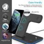 Wireless Charger 3 in 1 Wireless Charging Station for Apple Watch 5/4/3/2/1 & AirPods,Wireless Charging Station 15W Qi Fast Charger for Airpods Pro iPhone 11/11 Pro Max/XR/XS/X/8/8P