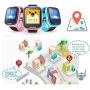 Waterproof GPS Smart Watch, Laxcido 4G Video Phone Call Real-time Tracking Camera SOS Alarm Geo-Fence Touch Screen Monitoring Health Steps Flashlight Anti-Lost GPS Tracker Watch (Blue)