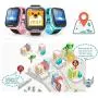 Waterproof GPS Smart Watch, Laxcido 4G Video Phone Call Real-time Tracking Camera SOS Alarm Geo-Fence Touch Screen Monitoring Health Steps Flashlight Anti-Lost GPS Tracker Watch (Pink)