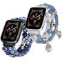 V-MORO Bracelet Compatible with Apple Watch Bands 40mm/38mm Women Fashion Handmade Elastic Stretch Beads Strap Replacement for iWatch Series 4/3/2/1 38mm/40mm 2 Pack