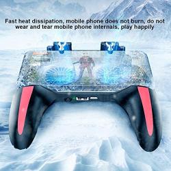 Mobile Game Controller Wireless Gaming Controller 4 Trigger Joystick Gamepad with Dual Cooling Fans Compatible with Android & iOS Smartphone for PUBG/Knives Out/Rules of Survival/Fortnite(2500mAh)