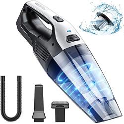 Holife Handheld Vacuum Cordless, 7kpa Hand Vacuum Cleaner with Rechargeable Replaceable Battery Quick Charge & Stainless Steel Filter, Portable Dry Vac for Car Pet Hair Home Office Carpet Cleaning