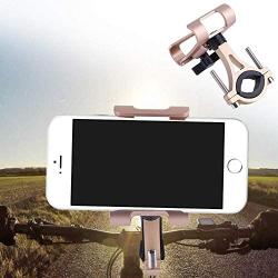 Enrilior Bicycle Aluminium Alloy Mobile Phone Holder Bracket Bike Cycling Accessory(Golden)