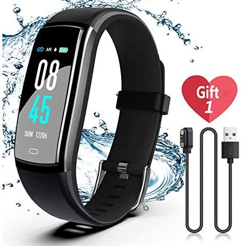 SIKADEER Fitness Tracker, Activity Tracker Watch with Blood Pressure Heart Rate Monitor, IP68 Waterproof Smart Watch with Step Counter, Calorie Counter, Sleep Monitor, Call & SMS