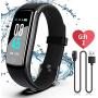 SIKADEER Fitness Tracker, Activity Tracker Watch with Blood Pressure Heart Rate Monitor, IP68 Waterproof Smart Watch with Step Counter, Calorie Counter, Sleep Monitor, Call & SMS