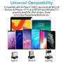 WJOY Magnetic Charger Cell Phone Charging Cable Usb Charger,universal 3-in-1 360°magnet Charging Cables,compatible With Micro B, Type C Iproduct Devices,Case Included, 4 Pack(1.5ft, 3ft(data),6ft,6ft)
