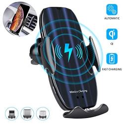 【2020 Upgraded】 Wireless Car Charger, 10W Auto-Clamping Qi Fast Charging Car Mount Charger Air Vent Phone Holder for iPhone SE/11/11 Pro/11 Pro Max/XS Max, Galaxy S20/S20 Plus/Note10, All Smartphone