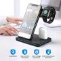 Wireless Charging Station, 3 in 1 Qi Charger for Apple Watch 1 2 3 4 5/Airpods, Wireless Charger for iPhone 11/11 Pro/11 Pro Max/XS Max/XS XR Plus Samsung S10 S9 S8 S7 and Qi-Certified Phones