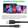 USB Type C Charger Cable 3ft, Compatible with Samsung Galaxy S9 S8 Plus Charger (3A Fast Charging), TUMABER 2 Pack Double Nylon Braided USB A to Type C Replacement for Samsung S10 Note 10 9 8, LG V5
