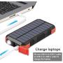 Hiluckey Portable Solar Charger 26800mAh USB C 18W Power Bank Fast Charge Battery Charger for iPhone 11, Samsung S10, Huawei, MacBook