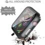 Misxi Black Hard Case Compatible with Apple Watch Series 5 Series 4 44mm with Screen Protector, Hard PC Case Slim Tempered Glass Screen Protector Overall Protective Cover for iwatch Series 5/4