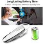 New bee Bluetooth Earpiece V5.0 Wireless Handsfree Headset 24 Hrs Driving Headset 60 Days Standby Time with Noise Cancelling Mic Headsetcase for iPhone Android Laptop Truck Driver White (White)