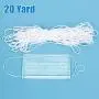 1/8 Inch Elastic Cord Earloop,Handmade DIY Sewing Ear Tie Rope,White Soft Stretchy Band, (3mm) 1/8 Inch Elastic Cord Earloop,Handmade DIY Sewing Ear Tie Rope,White Soft Stretchy Band, (3mm)