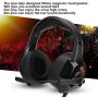 Tosuny Gaming Headset, ABS Gaming Headset Lighting Headphone with Microphone, Gaming Headset Over Ear Headphone with Soft Breathable Earmuffs for Mobile Phone Computer(Black)