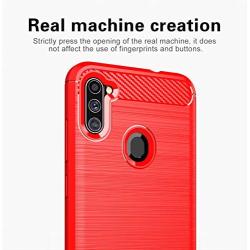 Galaxy A11 case,Samsung A11 case,with HD Screen Protector,MAIKEZI Soft TPU Slim Fashion Non-Slip Protective Phone Case Cover for Samsung Galaxy A11(Red Brushed TPU)