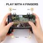 Mobile Game Controller,SKYEOL Mobile Gaming Trigger- Upgrade Version 2000mAh with PUBG 4-in-1 Gamepad, Gaming Trigger, Phone Cooling Fan and Emergency Charging Bank for Android & iOS
