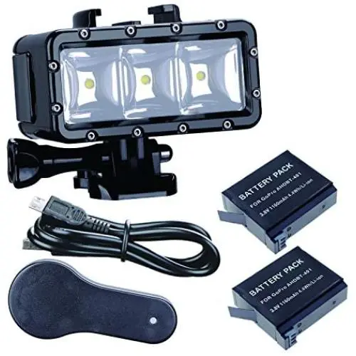 Suptig Waterproof Light High Power Dimmable Dual Battery Waterproof LED Video Light Fill Night Light Diving Underwater Light for Gopro Hero 6 Hero 5 Hero 4 Hero 3+ Hero 3 Session and SJCAM or Xiaoyi Suptig Waterproof Light High Power Dimmable Dual Battery Waterproof LED Video Light Fill Night Light Diving Underwater Light for Gopro Hero 6 Hero 5 Hero 4 Hero 3+ Hero 3 Session and SJCAM or Xiaoyi