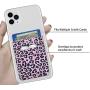 SHANSHUI Phone Card Holder, 2 Pack Stick On Wallet for Credit Card, Business Card Compatible with iPhone, Android and Most Smartphones - Pink Cheetah