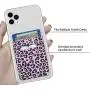 SHANSHUI Phone Card Holder, 2 Pack Stick On Wallet for Credit Card, Business Card Compatible with iPhone, Android and Most Smartphones - Pink Cheetah