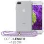 kwmobile Crossbody Case Compatible with Apple iPhone 7 Plus / 8 Plus - Clear Transparent TPU Cell Phone Cover with Neck Cord Lanyard Strap - Transparent/Light Blue