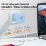 USB C Wall Charger, Baseus 65W Fast Portable 3 Port Charger [GaN Tech], USB-C QC PD 3.0 Power Adapter, Type C Charging Block for iPhone 11 Pro, iPad Pro, MacBook, Surface, USBC Laptop, Samsung, Pixel