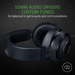 Razer Kraken Pro V2: Lightweight Aluminum Headband - Retractable Mic - In-Line Remote - Gaming Headset Works with PC, PS4, Xbox One, Switch, & Mobile Devices - Black
