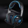 Stereo Gaming Headphone, SADES SA708GT Headset Earphone with Microphone (Black/Blue)